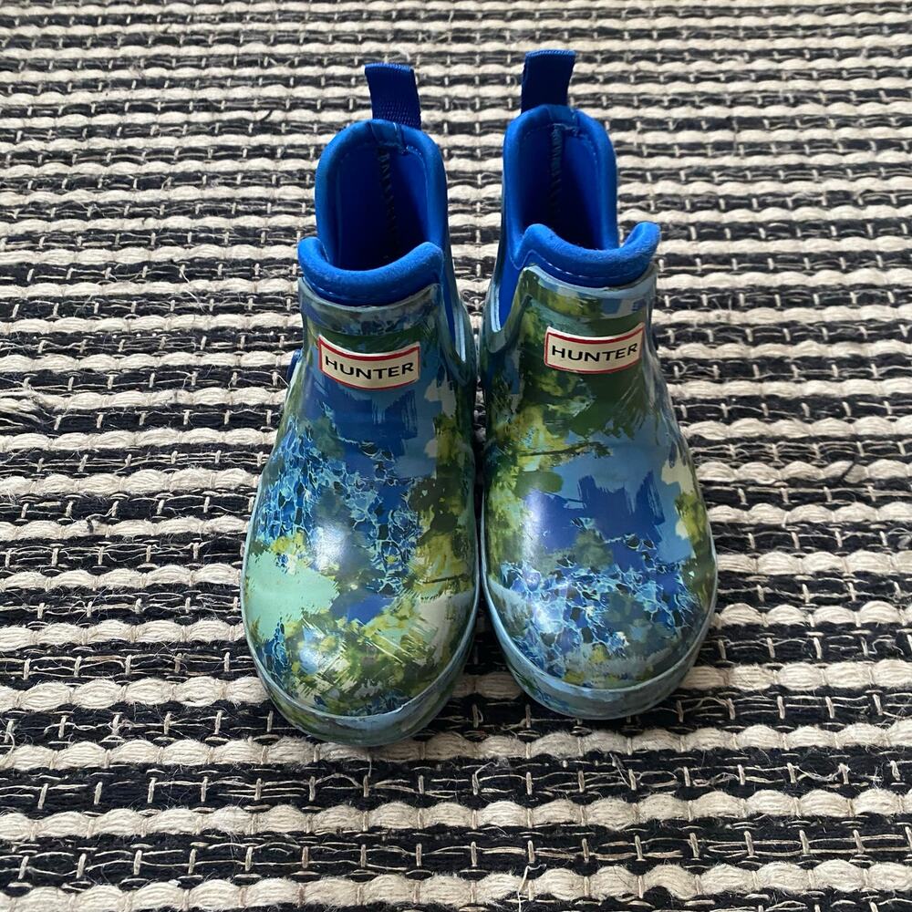 🌿Hunter X Target Short Rubber Blue Green Rain Boots 9